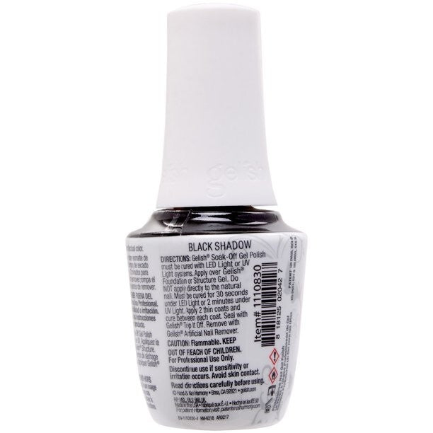 Black Gel Polish - Long-Lasting Soak-Off UV/LED Nail Polish 0.5 oz