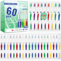 Disposable Travel Toothbrushes Bulk Pack - 60 Individually Wrapped Hygiene Brushes