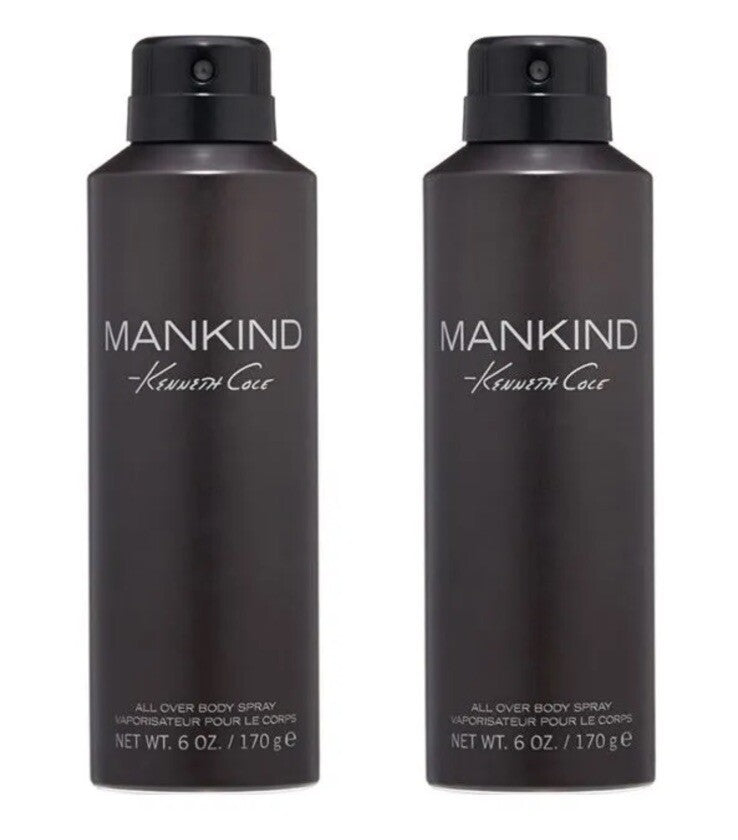 Men's Body Spray - Mankind All Over Fragrance by Kenneth Cole, Pack of 2, 6 oz Each