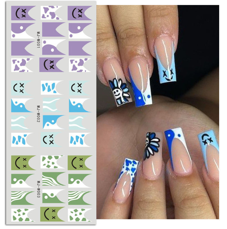 Moon Star Heart Nail Art Stickers - Waterproof Non-Toxic 8 Sheets