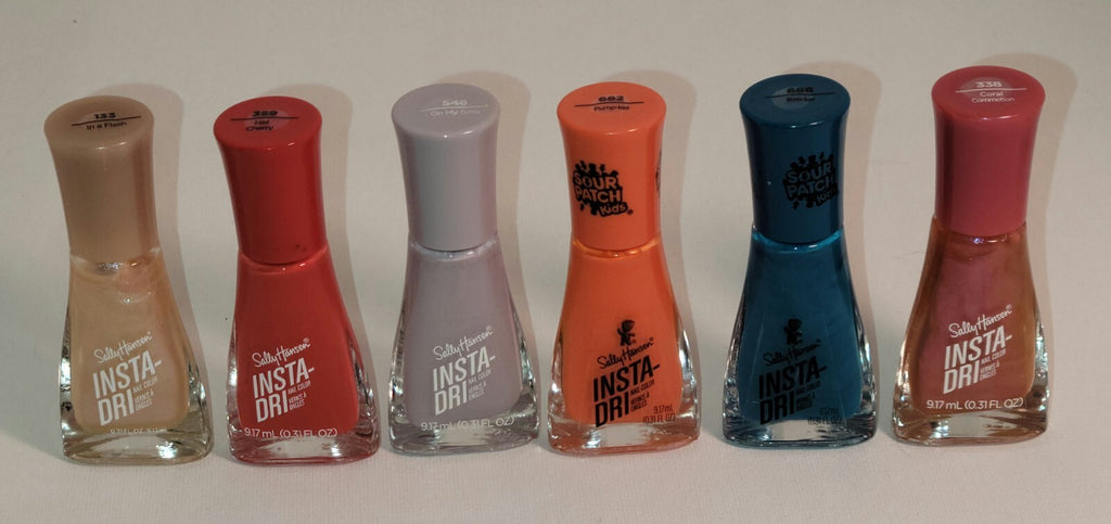 Set of 6 Sally Hansen Insta Dry Nail Polishes - Fast Drying, New