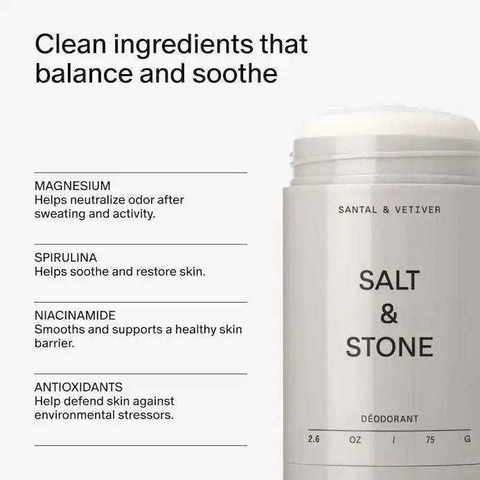 Salt & Stone Santal & Vetiver Aluminum-Free Deodorant 2.6oz