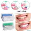 200PCS Silicone Interdental Brushes Floss Picks Teeth Cleaning Tool