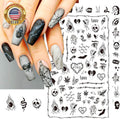 Halloween Gothic 3D Nail Stickers Set - Self-Adhesive Horror Nail Decals