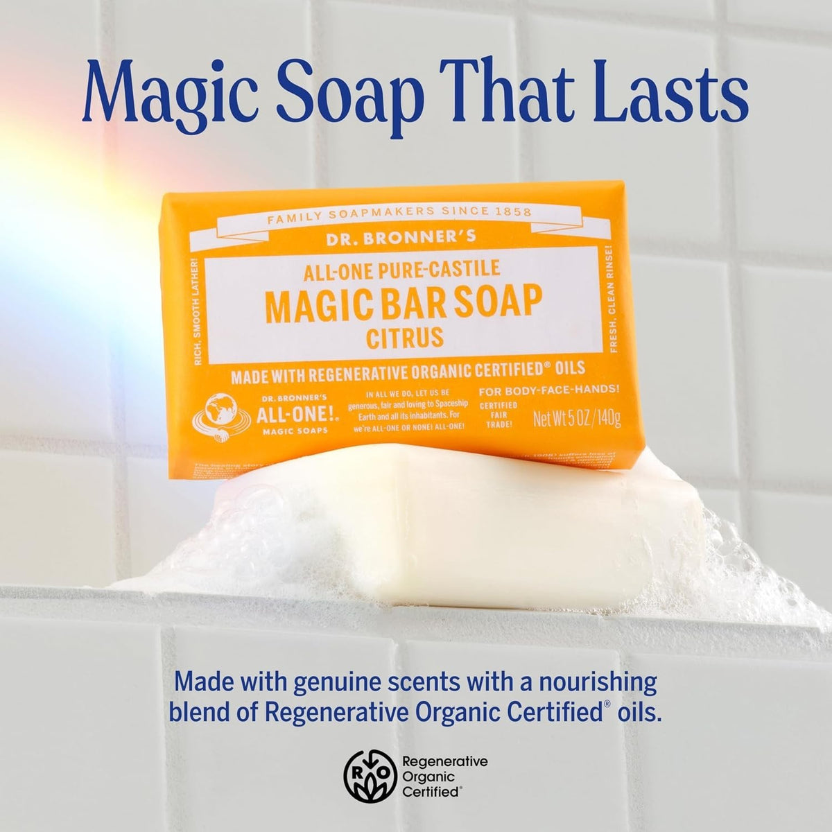 Pure Castile Bar Soap 6oz & 12 Pack Natural Vegan Organic Skin Care