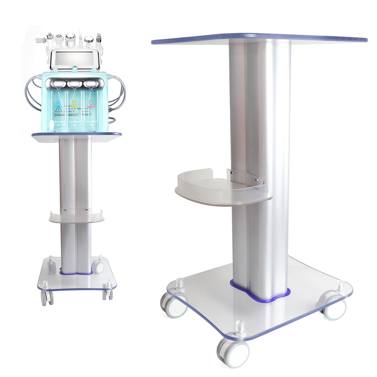 Acrylic Salon Trolley Cart with 360° Wheels for Beauty & SPA Equipment