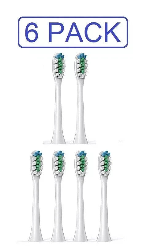 Replacement Toothbrush Heads for Sonic Electric Toothbrush - 6 Pack White