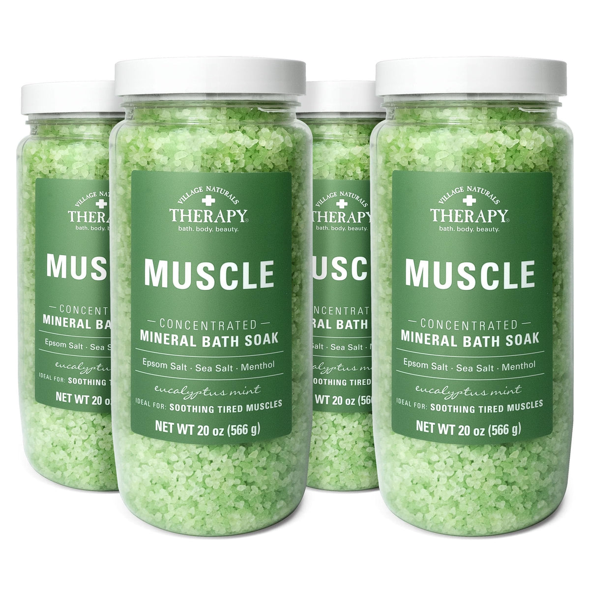 Muscle Relaxing Bath Soak with Eucalyptus Mint - 20 oz Pack of 4