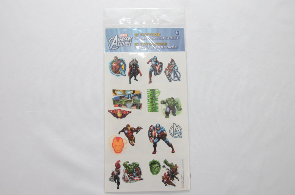 Kids Temporary Tattoos - Perforated Sheet, 16 Tattoos, Multiple Characters