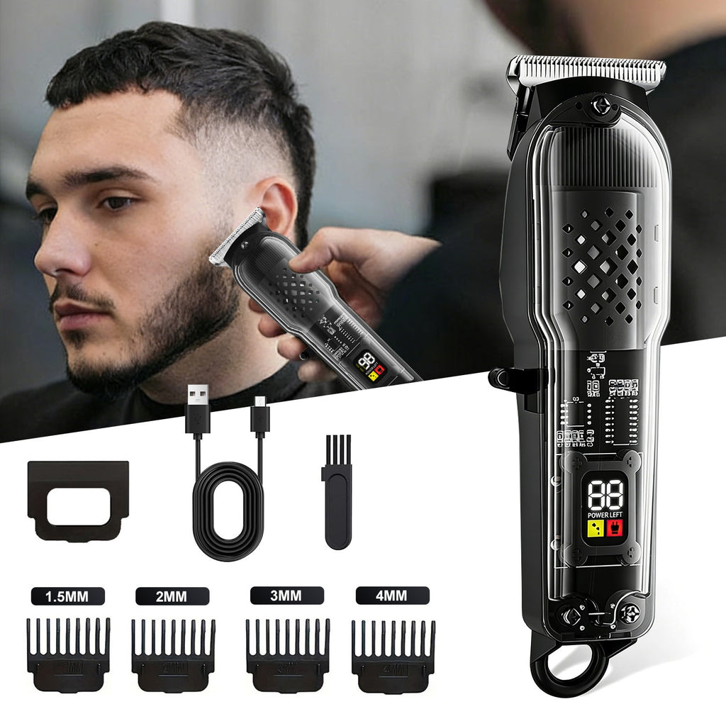 Cordless Hair Clippers Trimmer for Men with Digital Display and Multiple Limit Combs