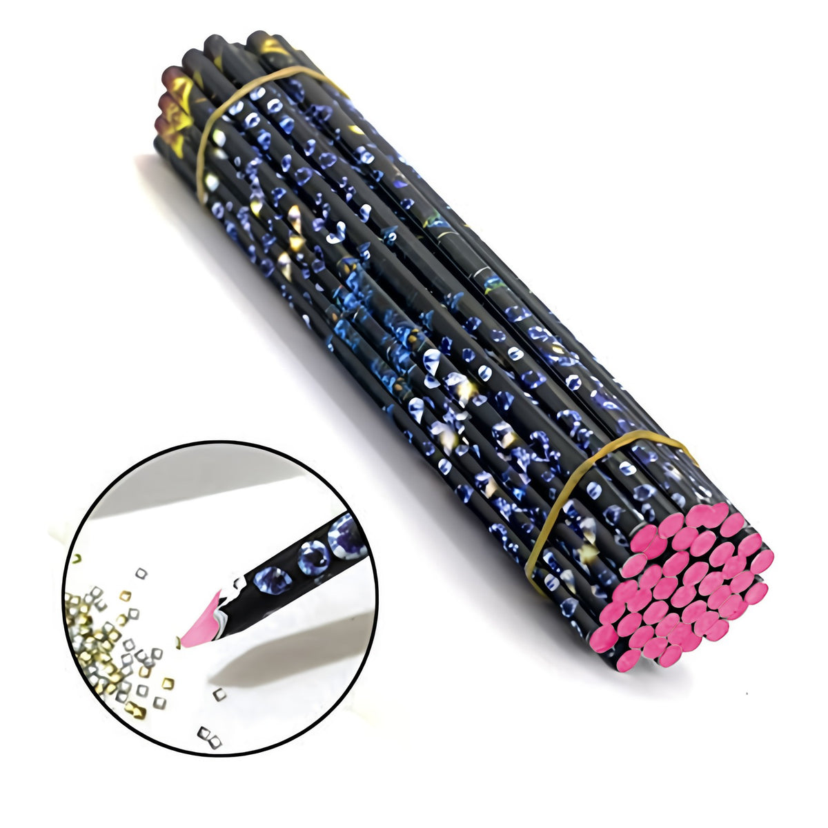 Pink Rhinestone Picker Wax Pencil for Nail Art & Crafting - Pack of 2