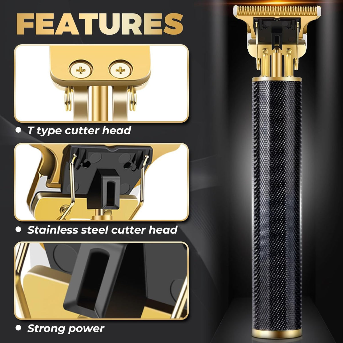 Professional Men's Beard & Hair Trimmer with 4 Adjustable Combs