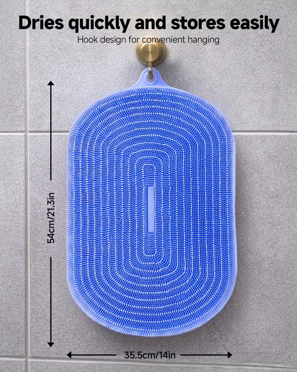 Extra Large Silicone Shower Foot Scrubber Mat with Suction Cups - Foot Cleaner & Massager