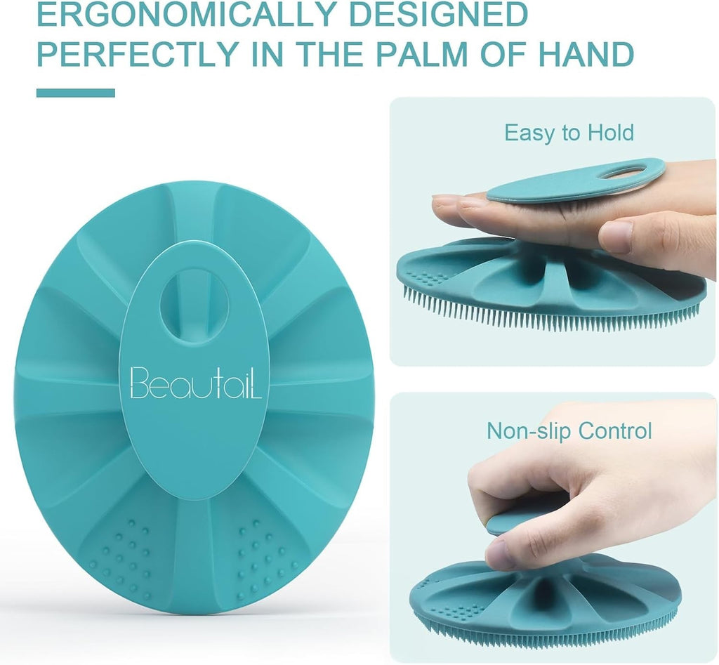 Silicone Bath Scrubber for Face & Body - Gentle Exfoliating Cleansing Brush