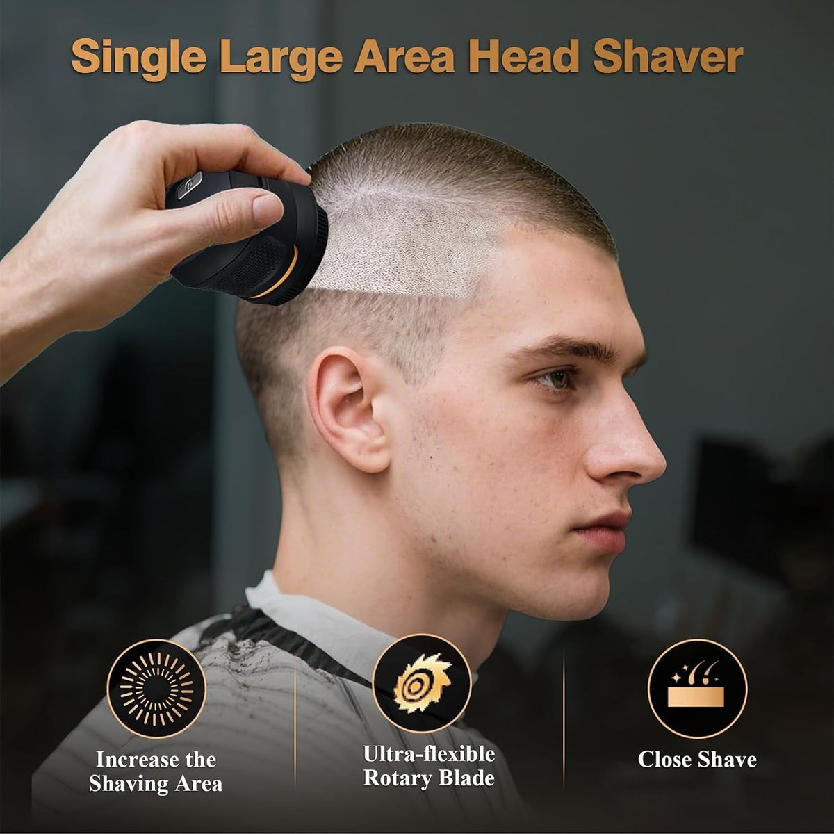 Cordless Electric Bald Head Shaver - Wet Dry Skull Razor with Detachable Head