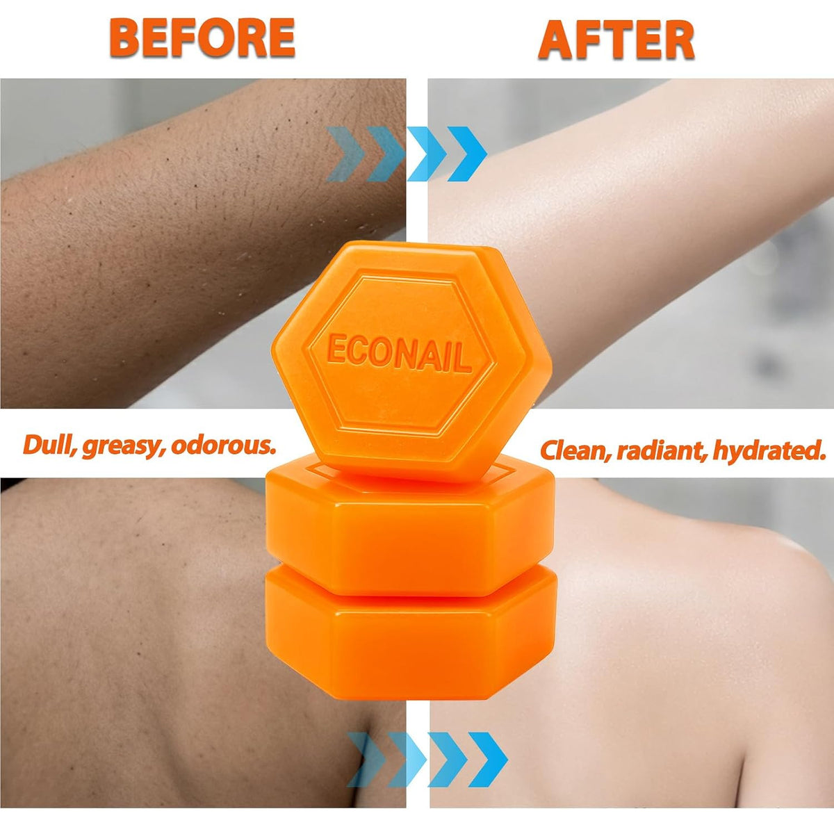 Persimmon Deodorant Bar Soap for Body Odor & Foot Freshness - Natural Cleansing with Mesh