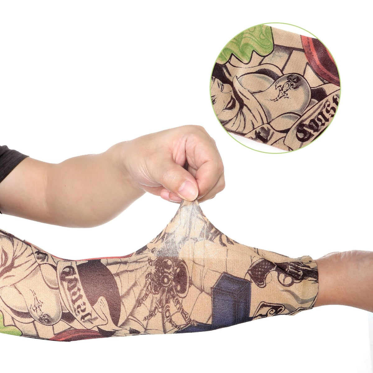 18 Pcs Temporary Tattoo Arm Sleeves – Random Pattern Nylon Spandex Sleeves for Men Women