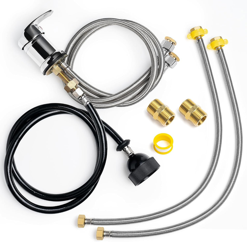 Salon Shampoo Sink Faucet Kit with Sprayer and Vacuum Breaker