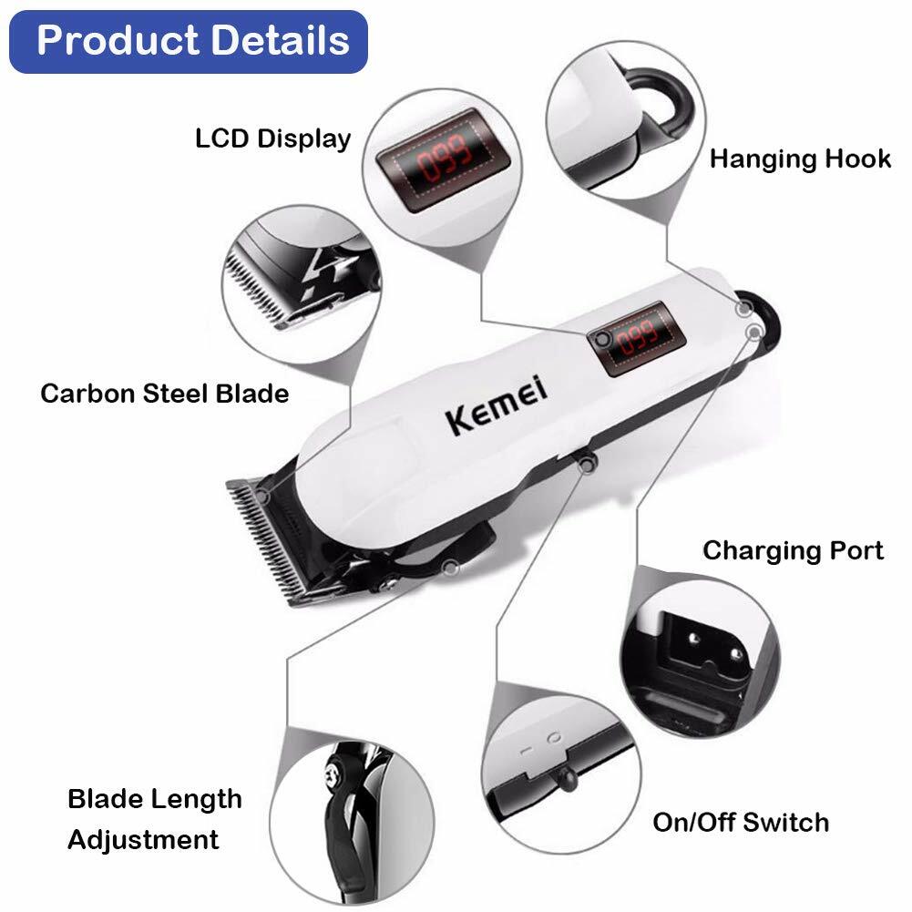 Rechargeable Hair Clippers Trimmer Kit for Men & Barber Salon Use