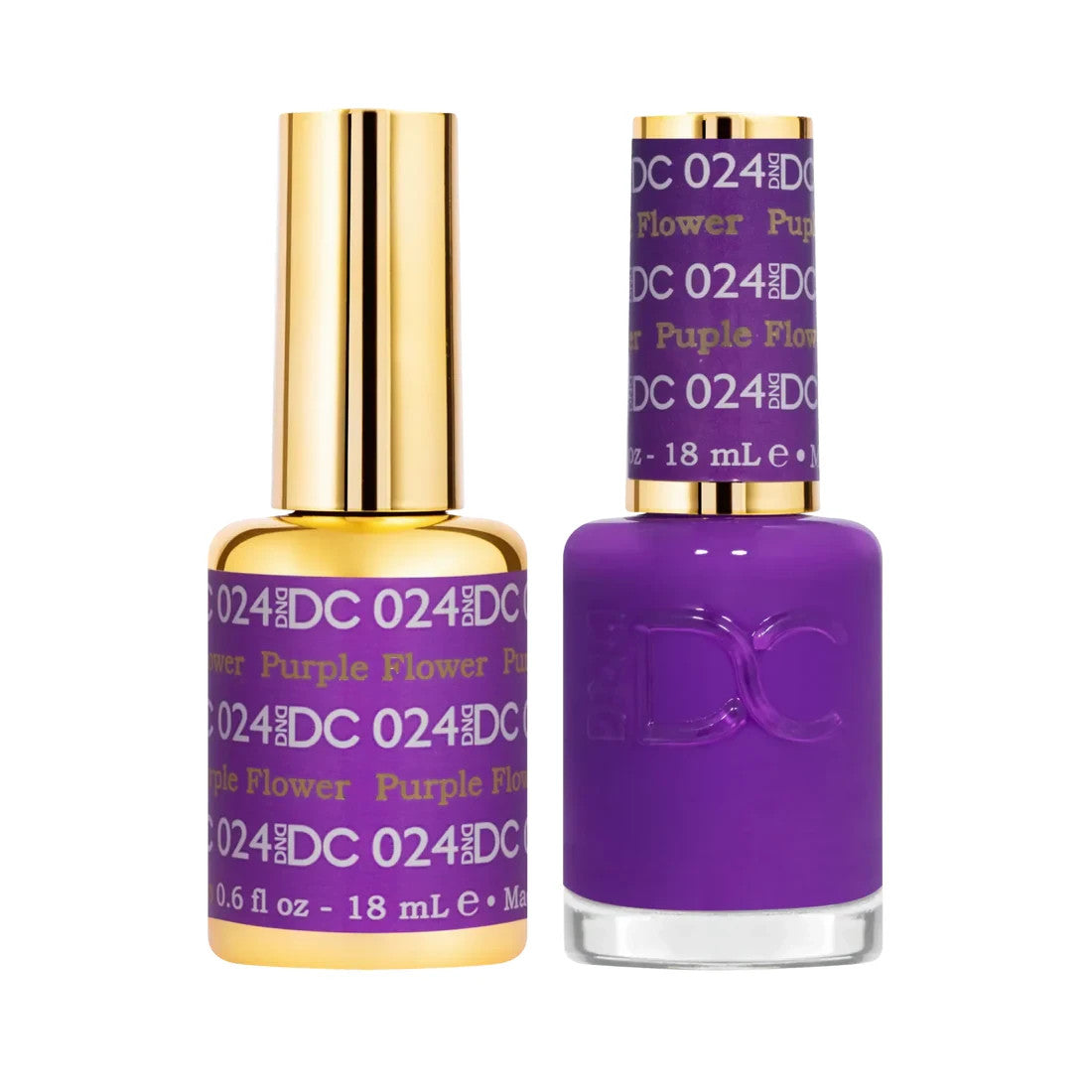 Purple Flower Gel & Nail Polish Set - Long-Lasting, Vitamin Enriched, 0.6 oz