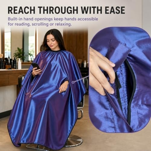 Black Waterproof Hairdressing Cape 57 x 63 Inches Salon Barber Gown