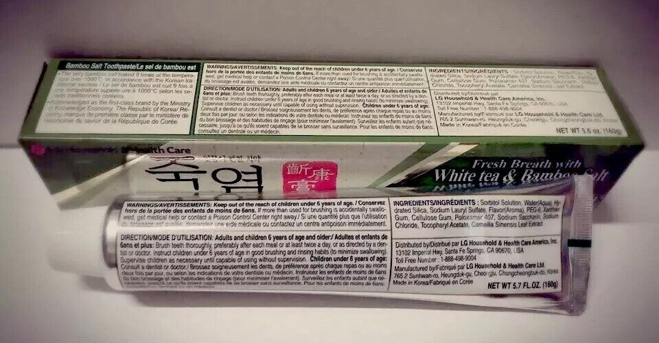Bamboo Salt Toothpaste with White Tea for Fresh Breath 160g - 4 Pack