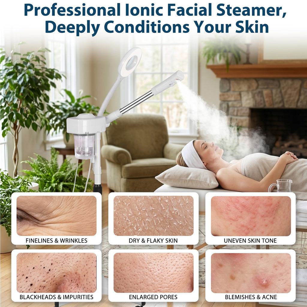 Nano Ionic Warm Mist Facial Steamer - Deep Hydration & Pore Cleansing