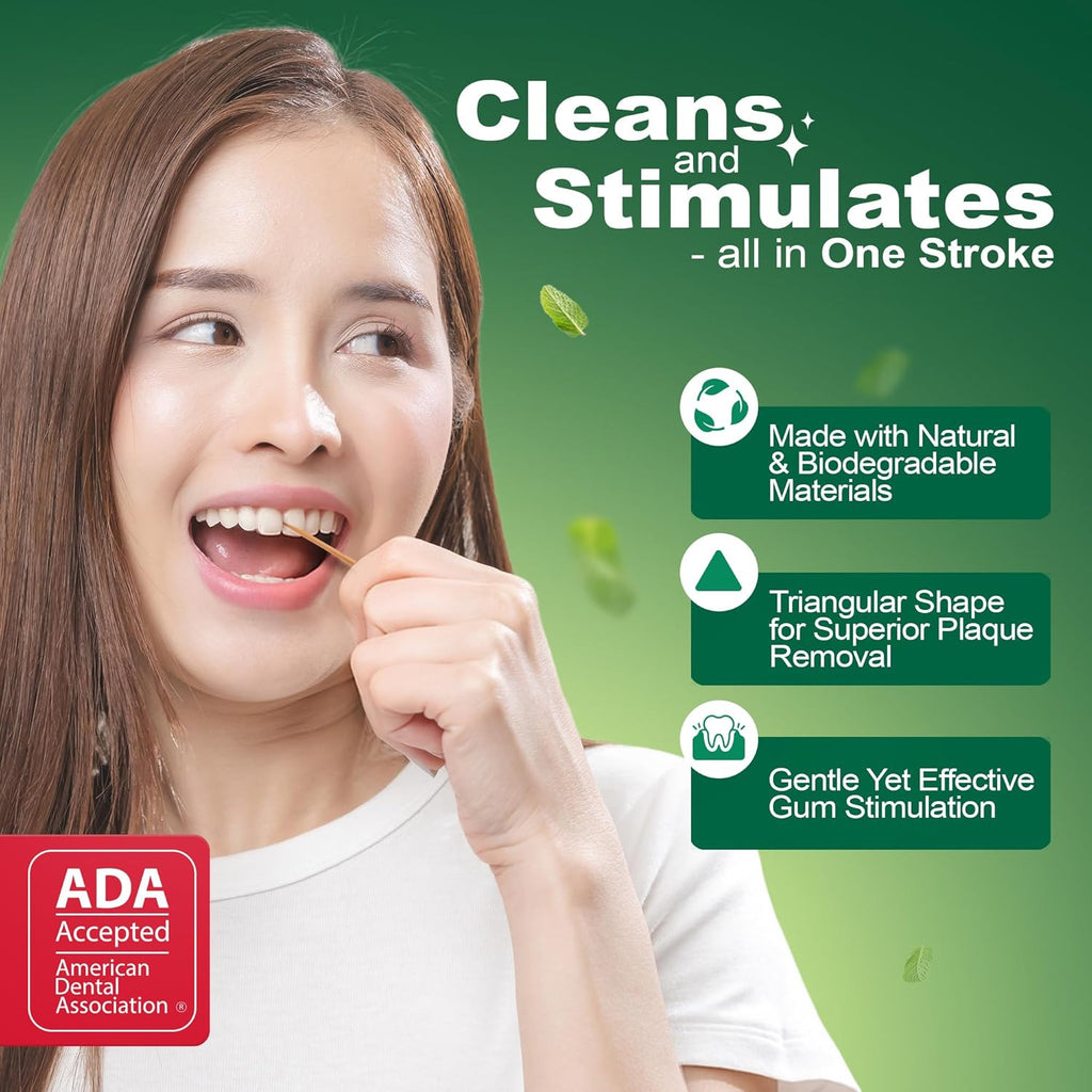 Dental Picks Mint Floss Picks for Oral Hygiene, Wooden Toothpicks for Food