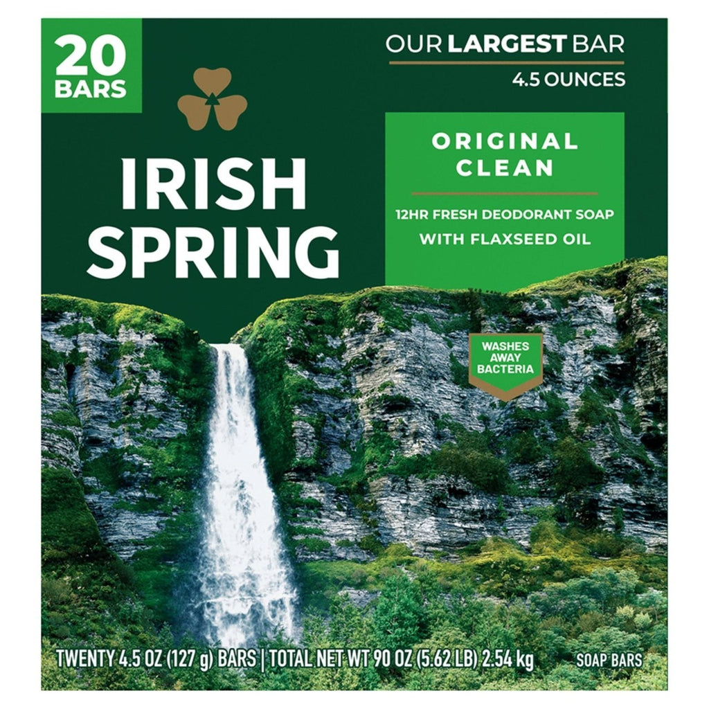 Irish Spring Original Clean Bar Soap - 20 Pack, 4 oz. Each