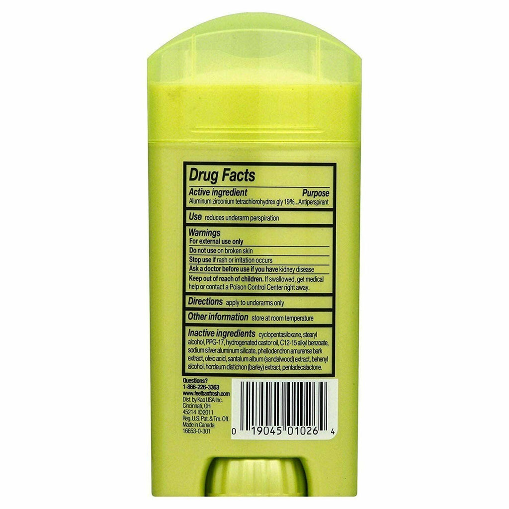 Ban Invisible Solid Antiperspirant Deodorant Unscented 2.6 Oz 6 Pack