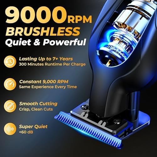 Professional Zero Gap Hair Trimmer with Sharp Blades & Long Battery Life