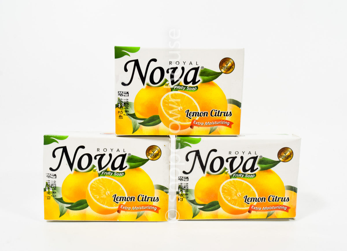 Moisturizing Lemon Citrus Bar Soap - Royal Nova Fruity Soap Set, 3 Pack