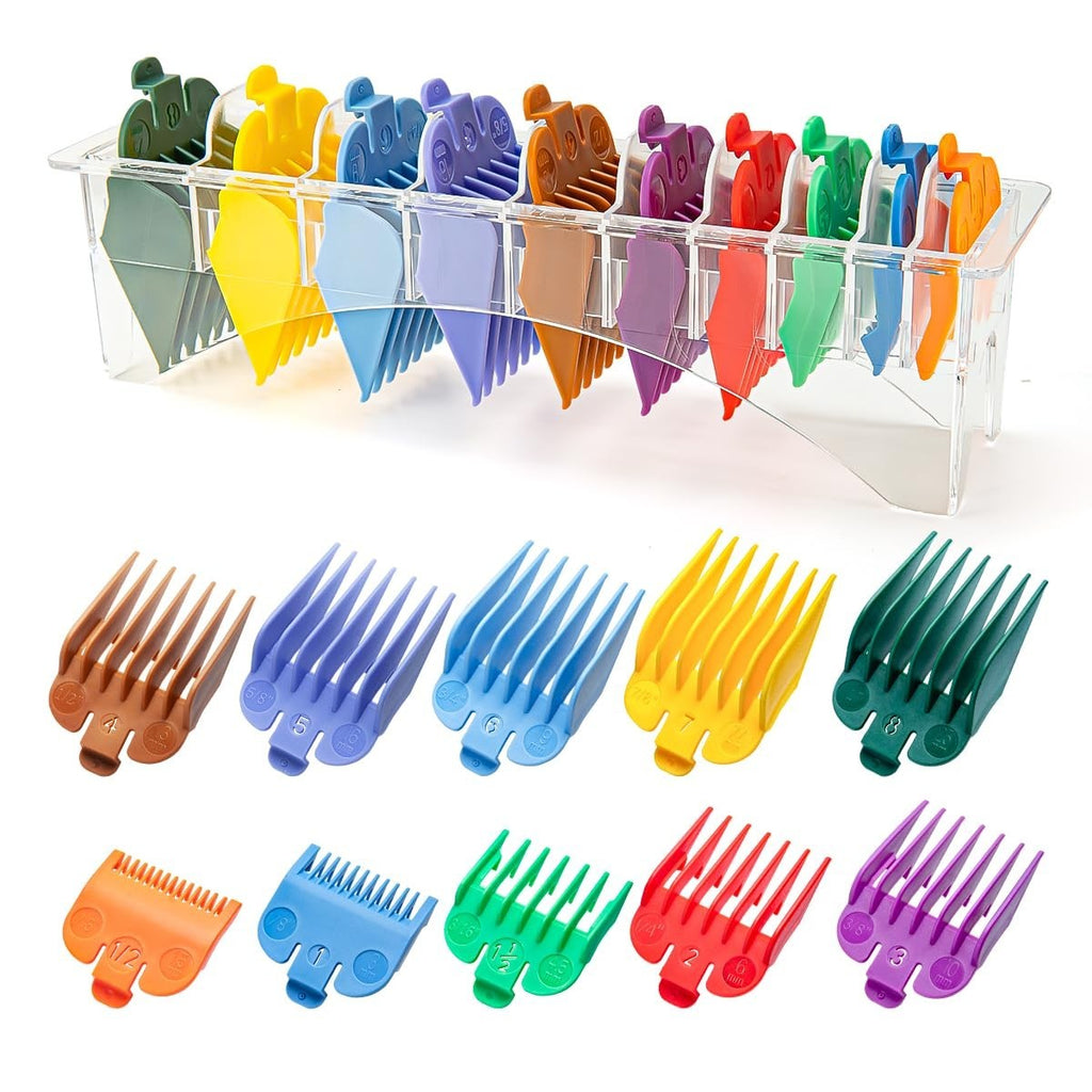 Professional Hair Clipper Guard Set 10 Color-Coded Replacement Combs