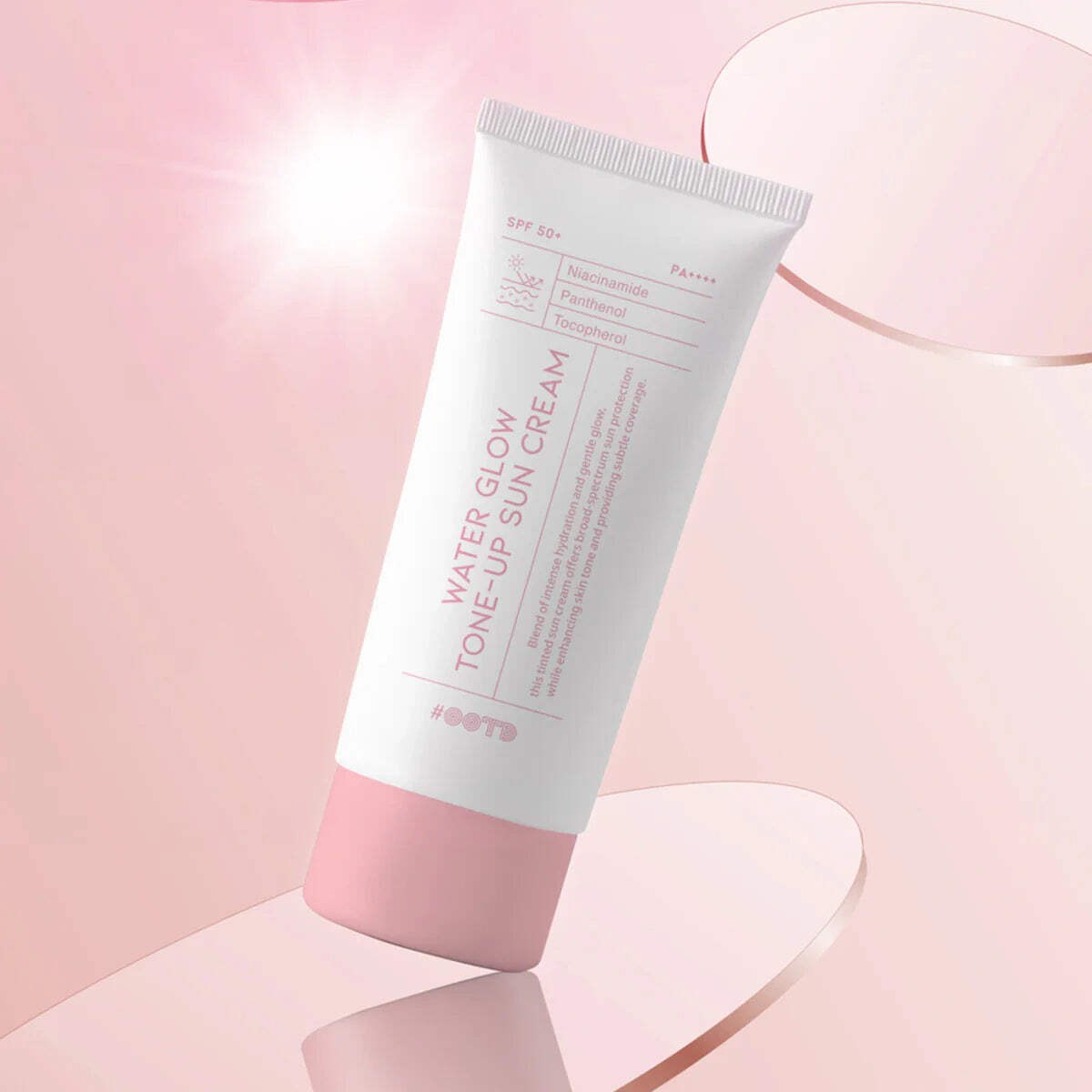 #OOTD Water Glow Tone-Up Sun Cream SPF 50+ - Mineral Sunscreen with Pink Tint, 50ml