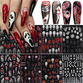 Halloween Nail Stickers 8 Sheets 5D Embossed Skull & Gothic Designs