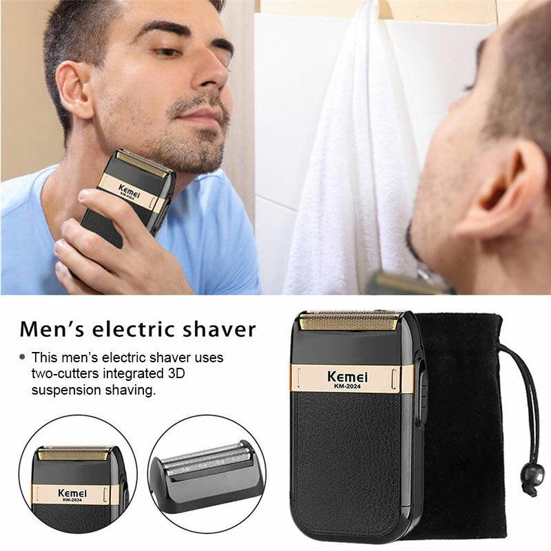Rechargeable Men Electric Shaver Trimmer Waterproof Cordless Razor - KM-2024