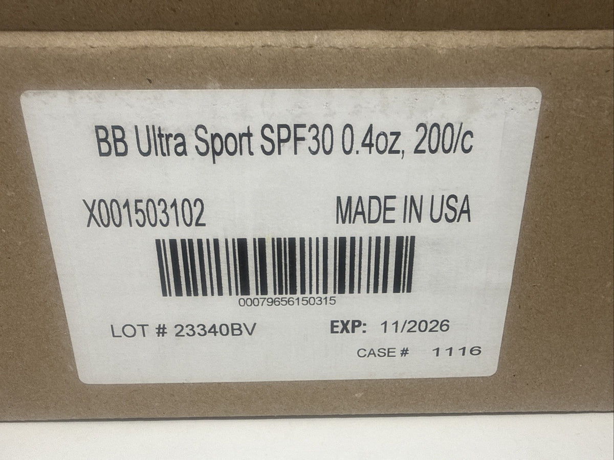 200 Packets SPF 30 Sunscreen Travel Lotion - Banana Boat Sport 0.4Oz