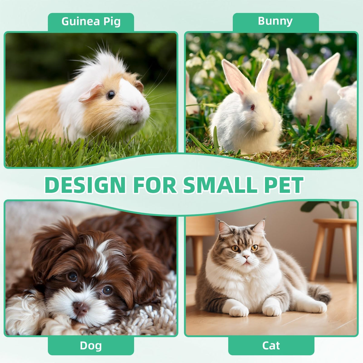 Pet Grooming Kit for Small Animals - Cordless Hair Clipper & Nail Grinder