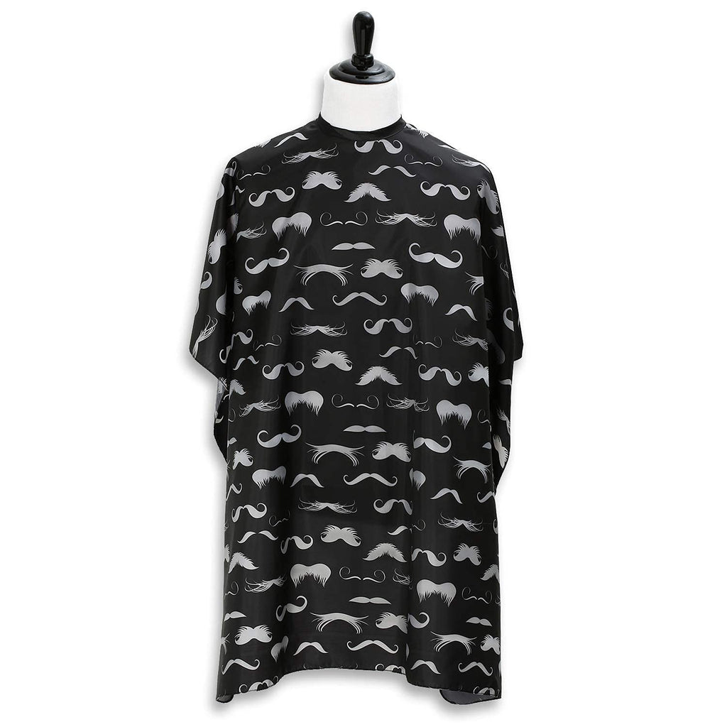 Hair Cutting Cape for Barbers and Stylists - Adjustable, Water-Resistant, Mustache Design
