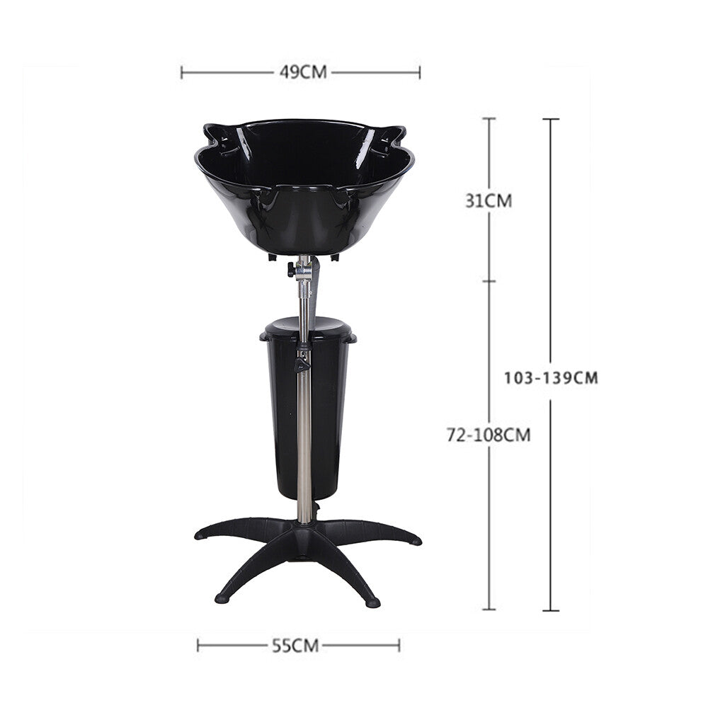Portable Hair Wash Basin Kit for Salon & Barber Shops - 2.64 Gal Adjustable Spa Sink