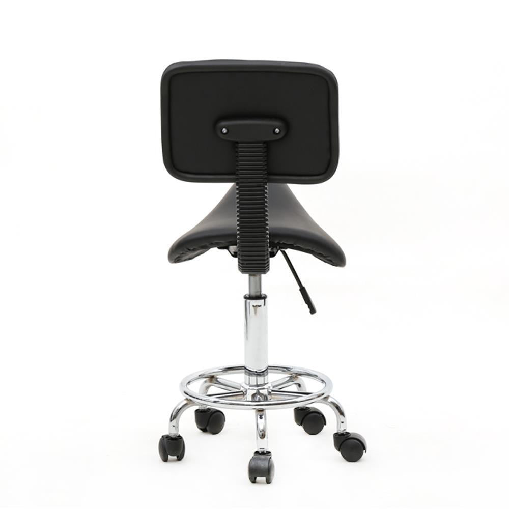 Adjustable Hydraulic Rolling Swivel Salon Stool with Back Support and Foot Rest