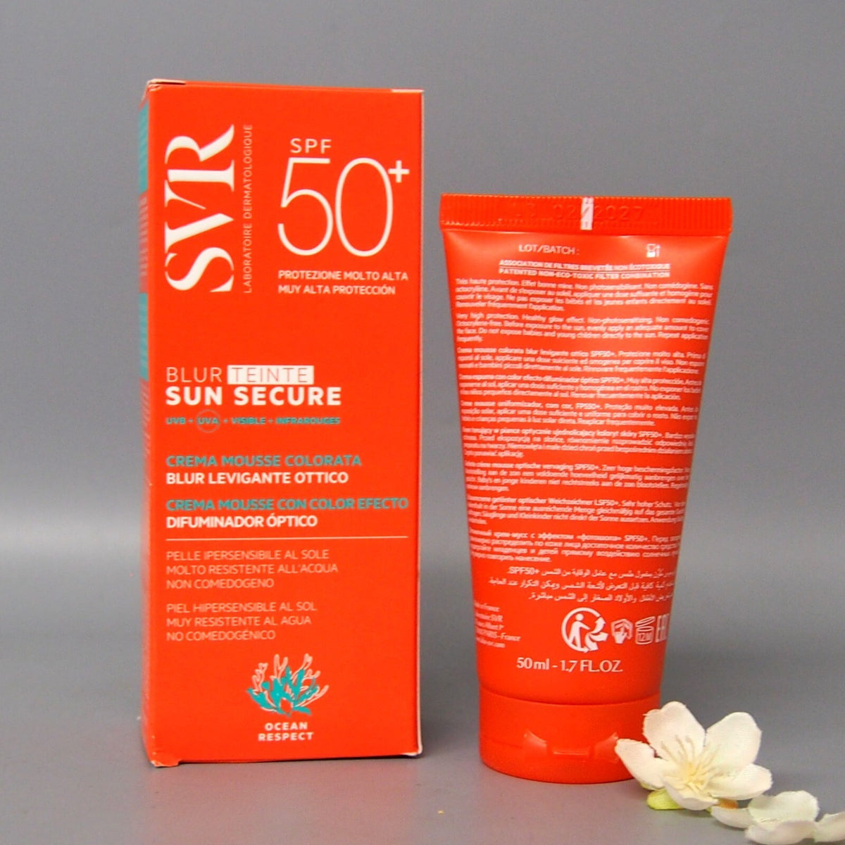 SVR Sun Secure Blur Tinted SPF50+ Face Mousse Cream 50ml - Very High Sun Protection