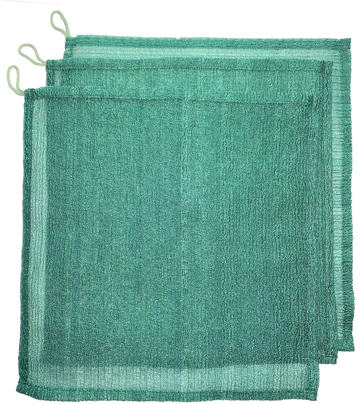 3 Pack Nylon Exfoliating Bath Cloths - Heavy-Duty Body Scrubber Towels