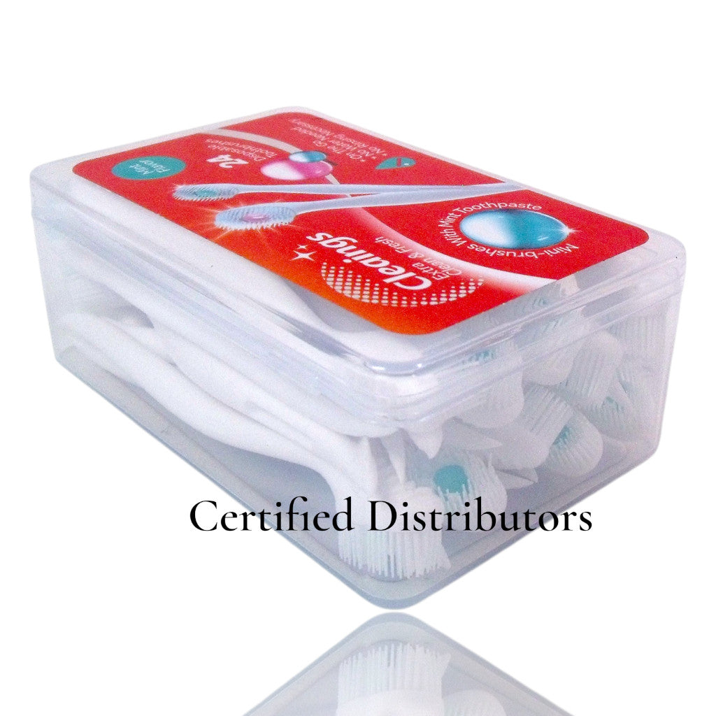 Disposable Mini Toothbrushes with Cleaning Beads Travel No Water - 72 Pack