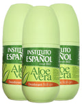 Instituto Español Aloe Vera Deodorant Roll-On 75ml Pack of 3 - 24 Hour Protection