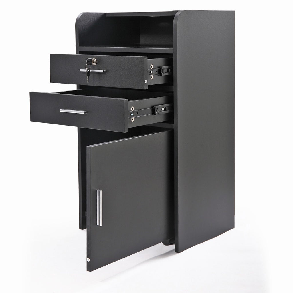 Salon Trolley Cabinet with Drawers & Hair Dryer Holders - Rolling Salon Station