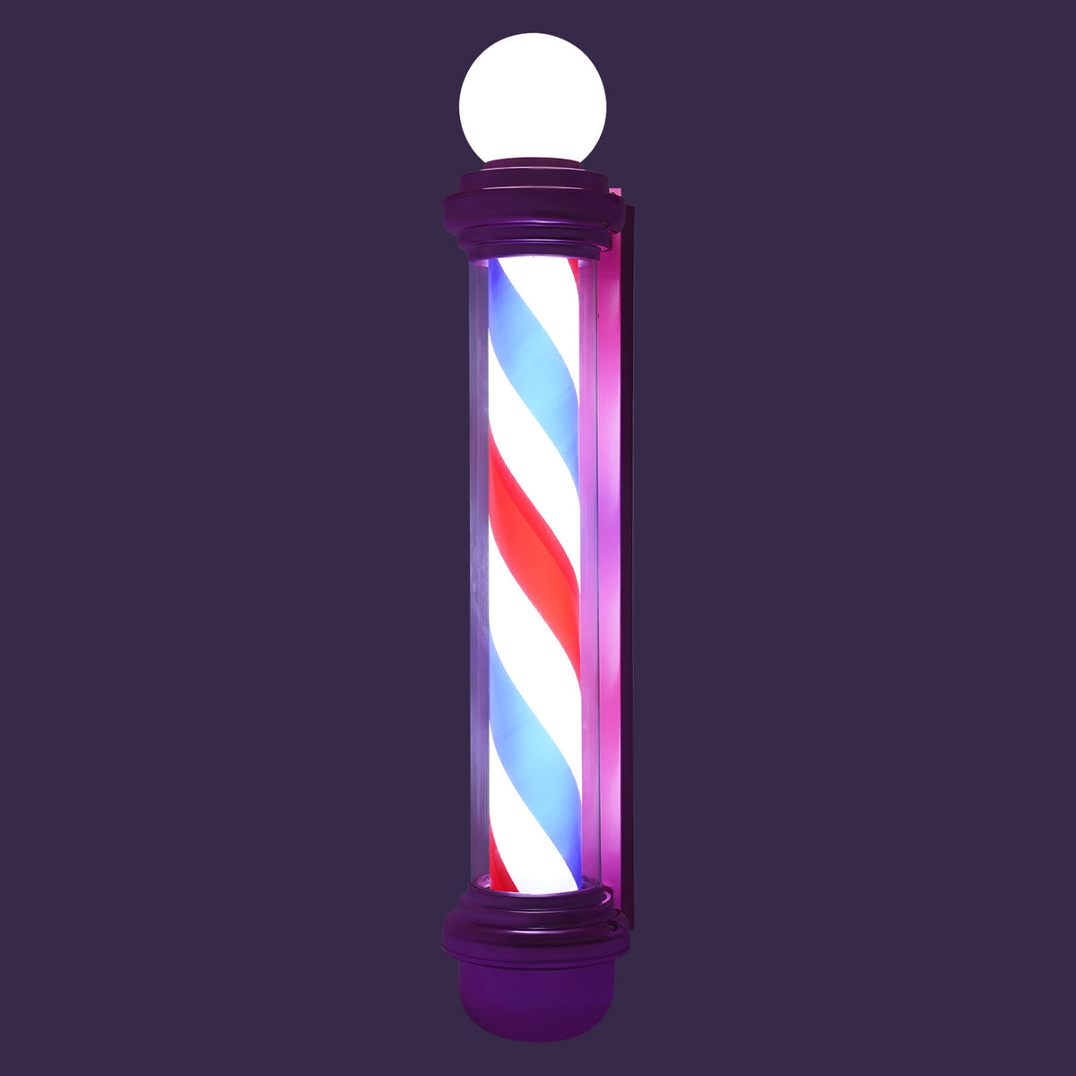 15W Wall-Mounted LED Barber Pole Light for Barbershops and SPAs - Pink Exterior