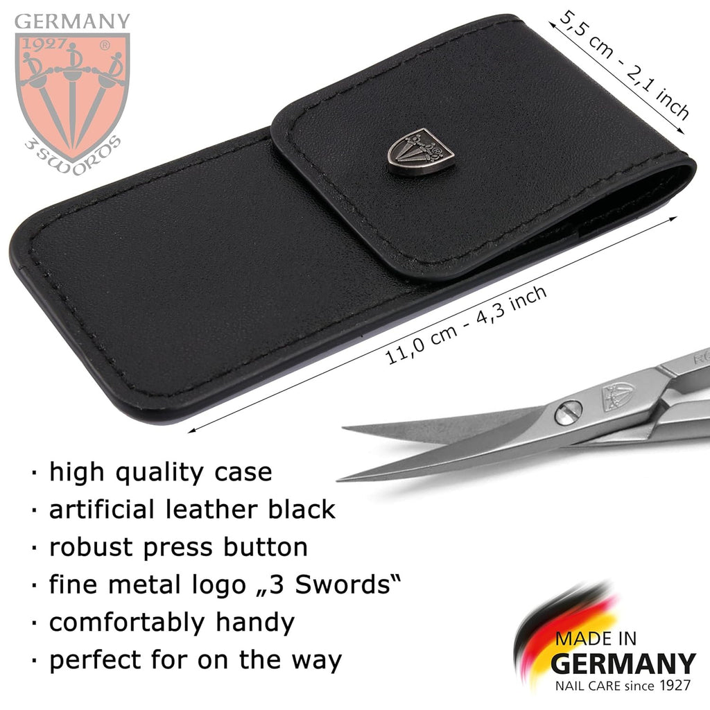 Stainless Steel Curved Cuticle Scissors with Case - Nail Care Tool