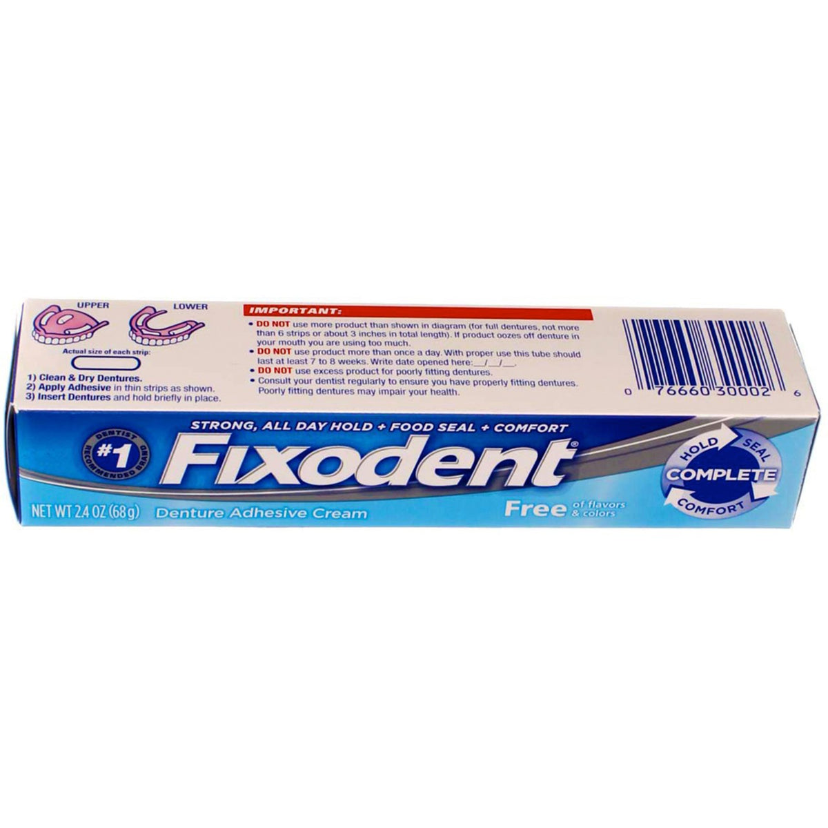 Denture Adhesive Cream Unflavored 5 Pack - Strong Long-Lasting Hold