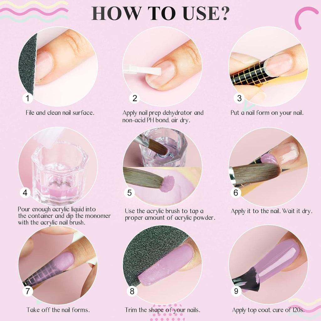 Acrylic Nail Starter Kit - Non-Toxic, Easy Application & Long Lasting